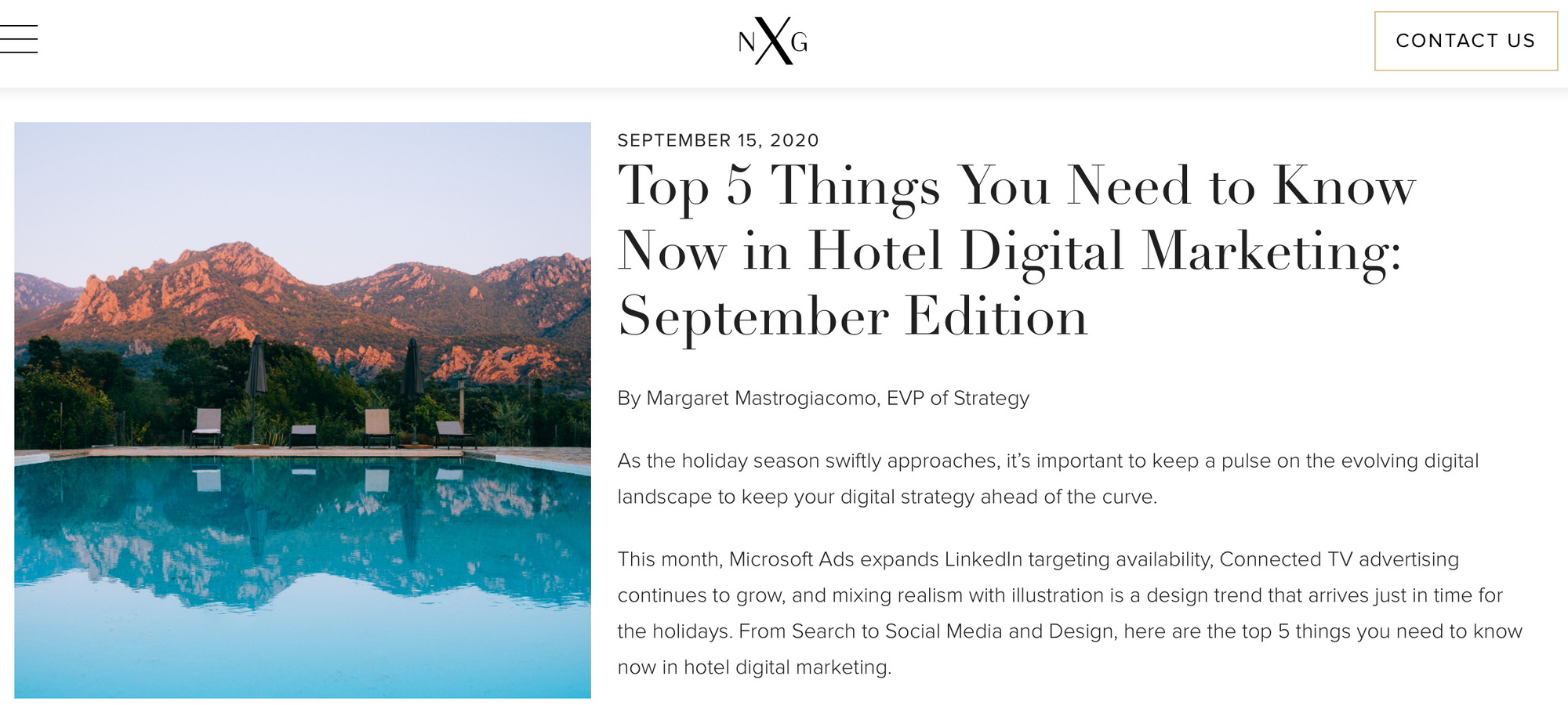 Hotel Industry News. September 19, 2020